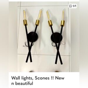 Modern Black and Gold Wall Sconces